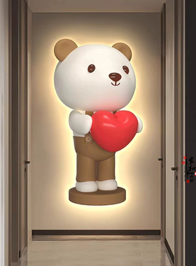 画世纪灯光画玄关小熊发光画雕刻
