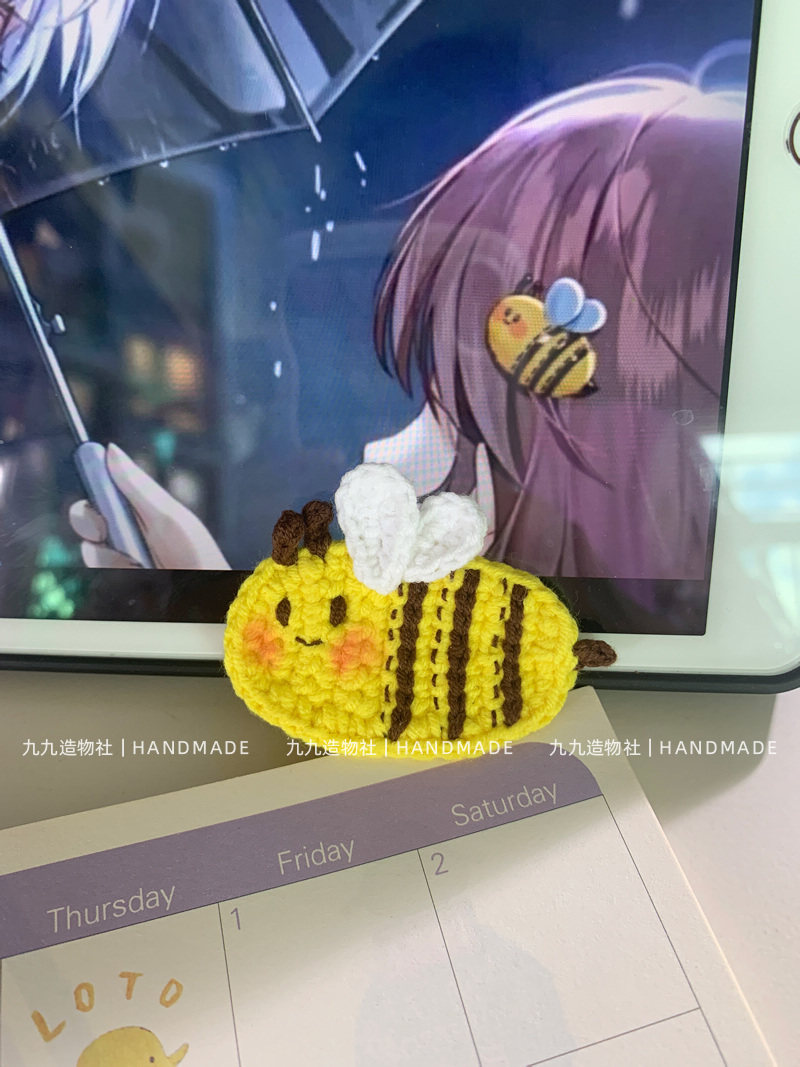 【成品】光与夜之恋同款小蜜蜂发夹纯手工毛线针织边夹齐司礼发卡