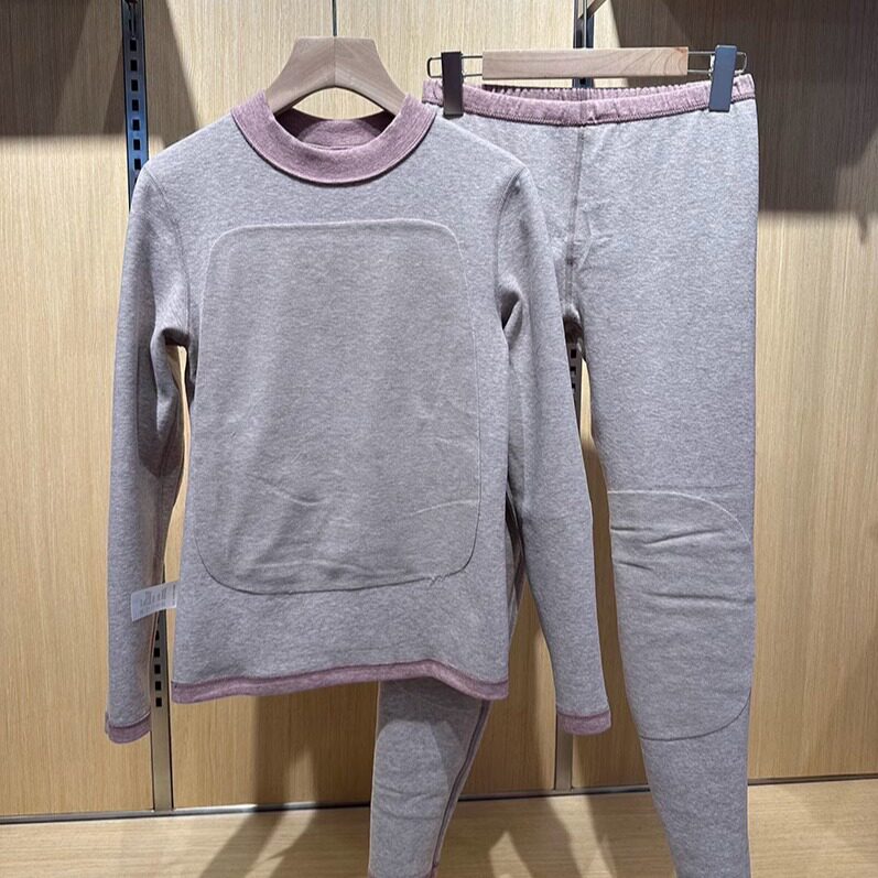 三针正品纯棉中领加厚秋衣秋裤女士300G保暖舒绒双色贴片防护套装