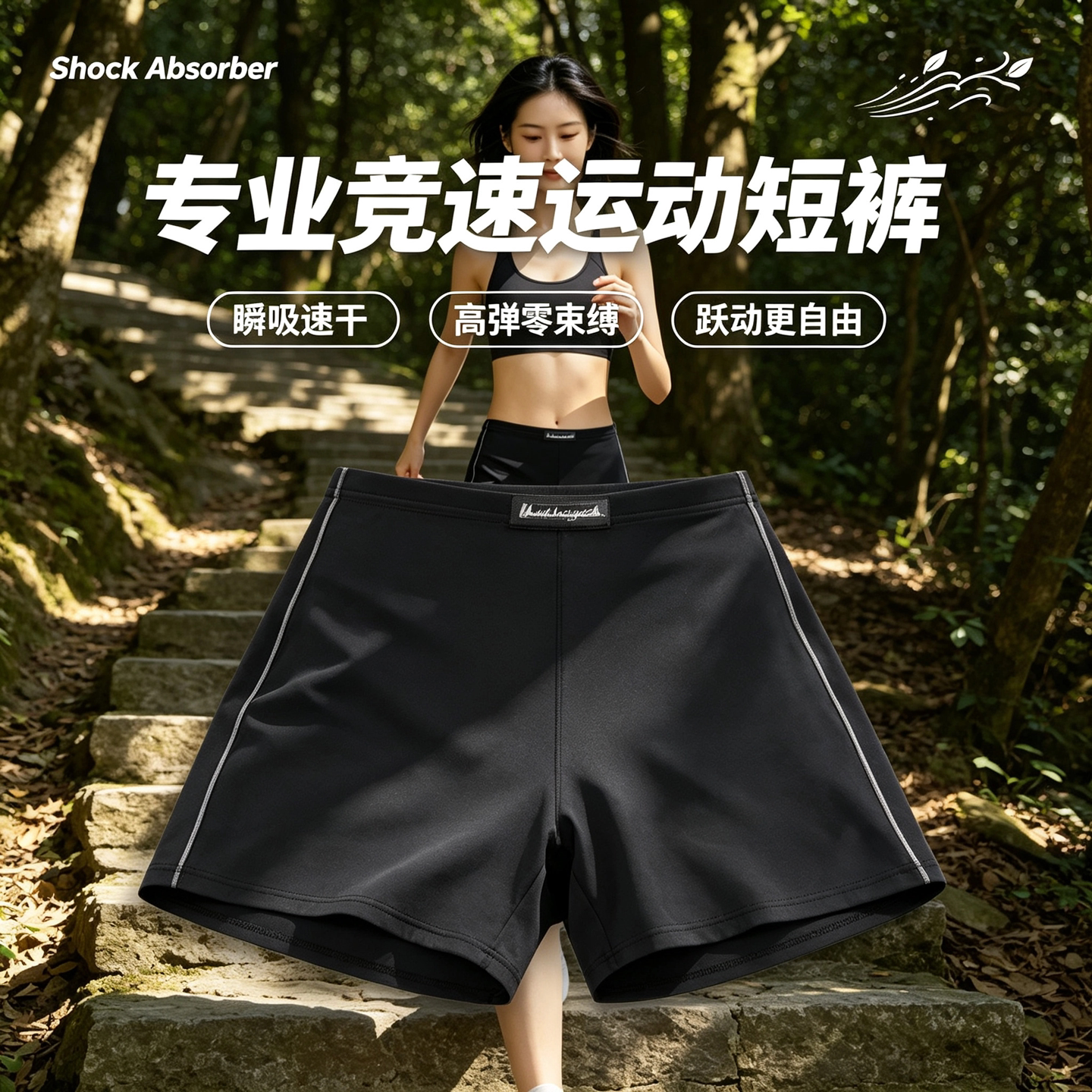 英国ShockAbsorber专业运动短裤女高弹透气速干跑步健身裤吸汗