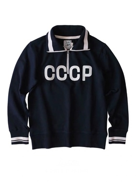 十贰码Leredita 500G全棉重磅强捻针织复古运动立领卫衣苏联Cccp