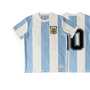 十贰码 T恤 Leredita纯棉350克面料马拉多纳阿根廷10号复古球衣短袖