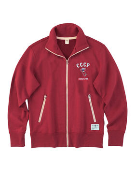 十贰码Leredita纯棉400克苏联Cccp加加林复古运动拉链立领卫衣