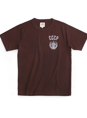 十贰码Leredita苏联Cccp 210G全棉股纱复古针织短袖T恤 合体版型