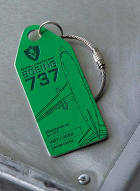 德国AviationTag尼日尔总统专机波音737飞机蒙皮钥匙扣行李牌文创