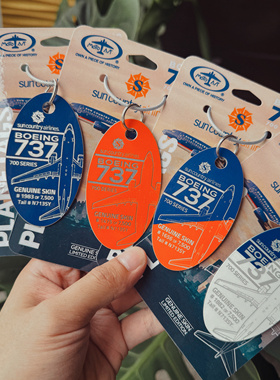 美国Planetags太阳城航空波音737-7飞机蒙皮钥匙扣行李牌挂件文创