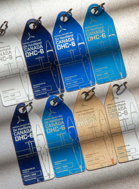 德国Aviationtag双水獭DHC-6飞机蒙皮钥匙扣文创挂件德哈维兰