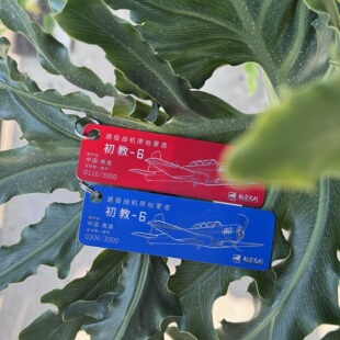 AFTAG长春航空展初教6战机CJ6教练机螺旋桨飞机蒙皮钥匙扣文创