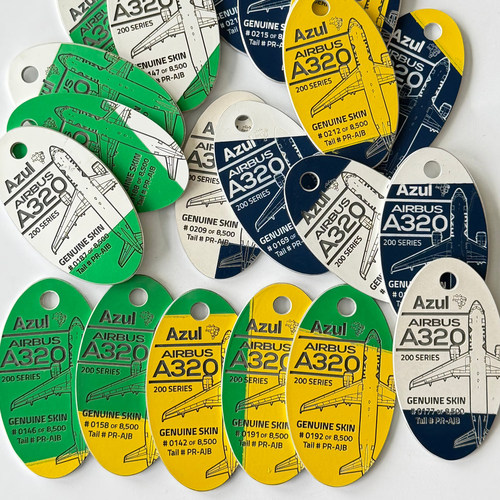 PLANETAGS巴西蔚蓝航空Azul空客A320飞机蒙皮钥匙扣民航礼物文创