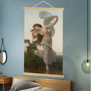 世界名画欧美油画人物人体艺术美女装饰挂画会所酒吧自粘墙壁贴画