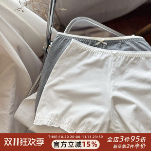 夏季防走光安全裤平角裤女士内裤女生白色打底裤短裤舒适纯棉薄款