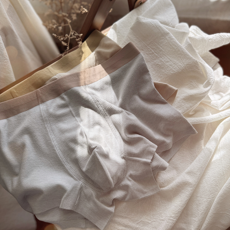 无痕轻量感磨毛青年男士平角内裤