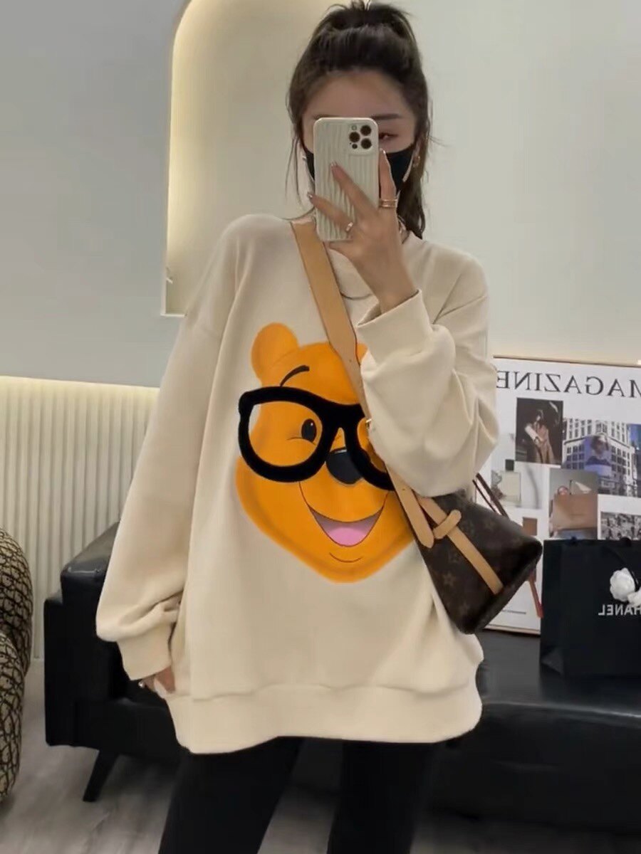 임부복 가을 겨울 스웨트 셔츠 중간 길이 인터넷 연예인 정장 가을 패션 탑 여성용 벨벳 두꺼운 투피스 세트 봄 가을