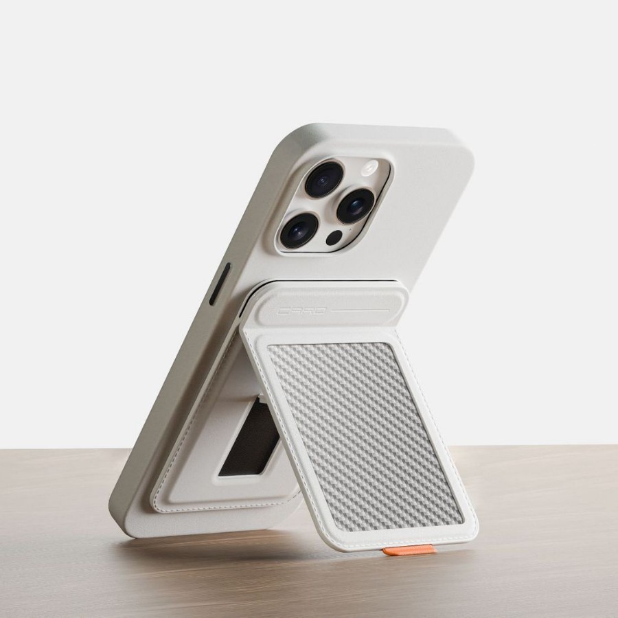 适用苹果磁吸Magdafe支架卡包真碳纤维商务收纳银行卡信用卡卡包