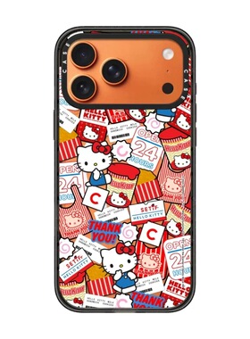 CASETi HelloKitty-50周年透明黑框磁吸手机壳镜面magsafe适用苹果iPhone17ProMax16pl15/14