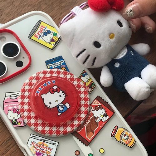 【HelloKitty联名-泡泡骚高版-强磁吸手机壳】经典坐坐透明轻薄适用于iphone17promax苹果16Pro磁吸支架15PM