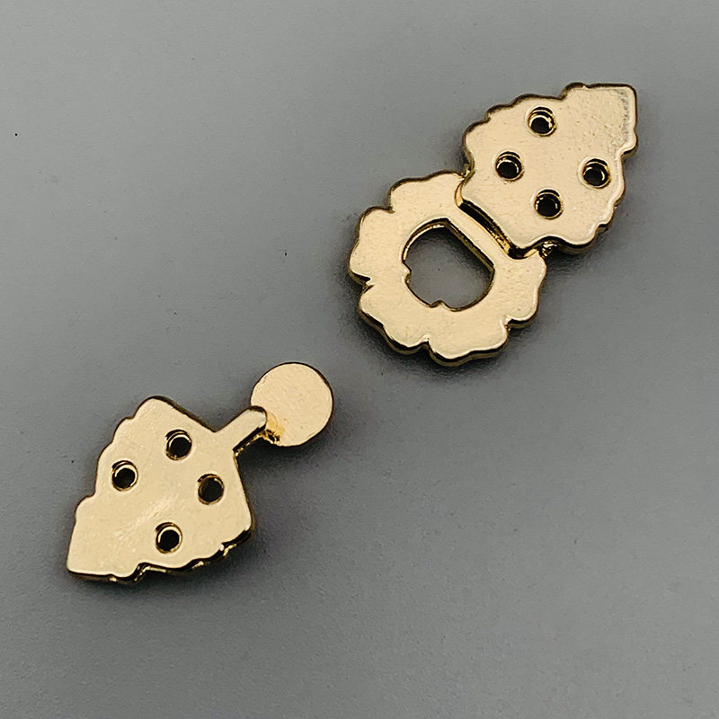 동관 깨진 구리 합금 금도금 버클 크리 에이 티브 HANFU 길조 버클 골드 여성 치파오 버클 작은 장식 단추