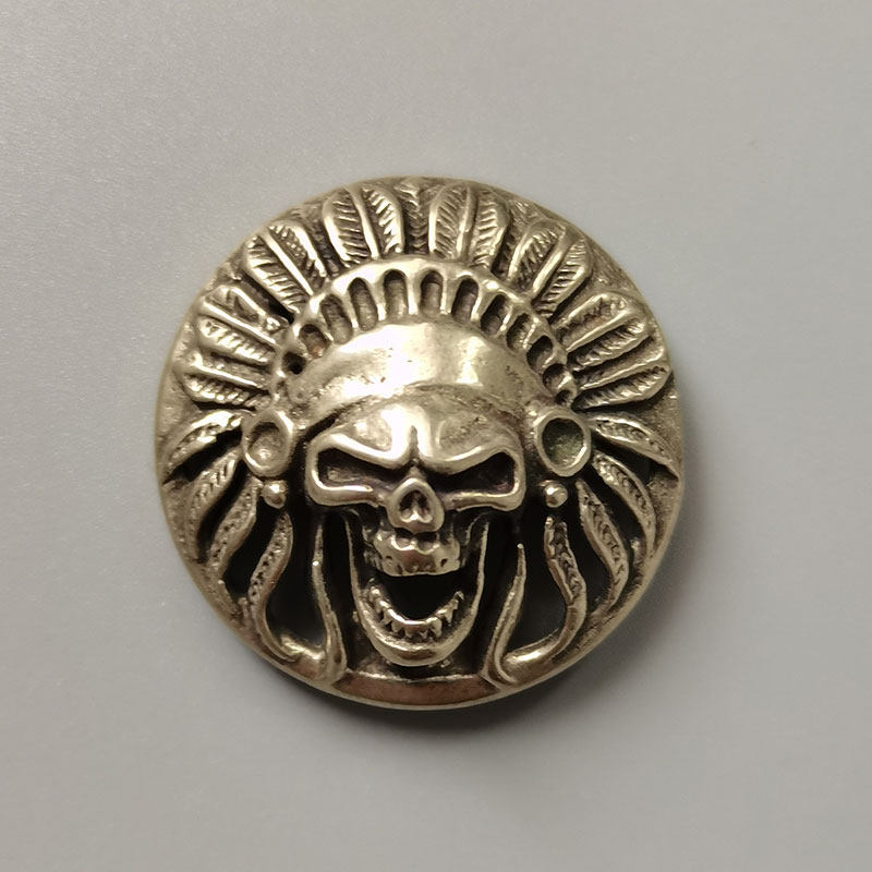DONGGUAN BROKEN COPPER INDIAN SKULL CHOI CLOTH BUCKLE WALLET DECORATION PURE ACCESSORIES BRASS WHITE COPPER COPPER HANDMADE VINTAGE