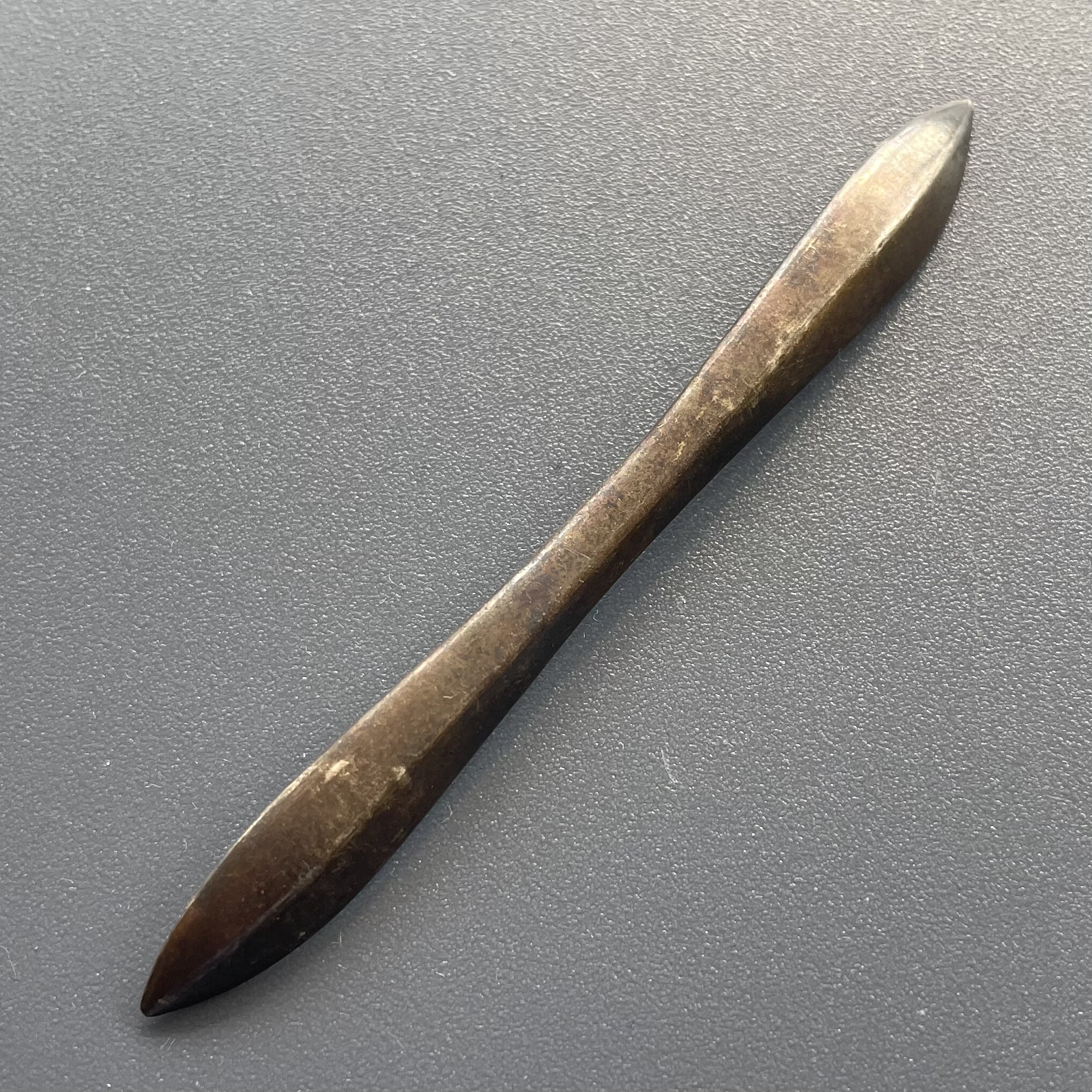 精美传世老银包浆清代双尖银发簪带双款老银饰首饰老物件保真保老