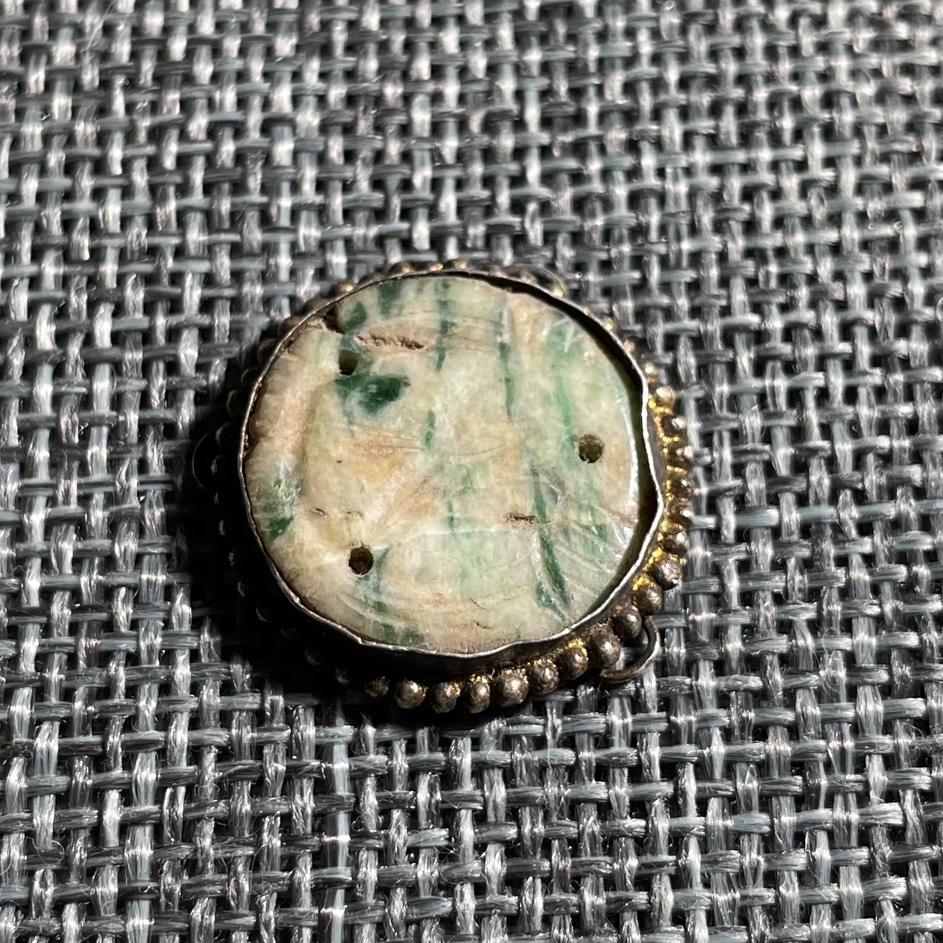 真品老包浆清代老银带款镶嵌老翡翠帽正帽饰头饰老物件保真保老