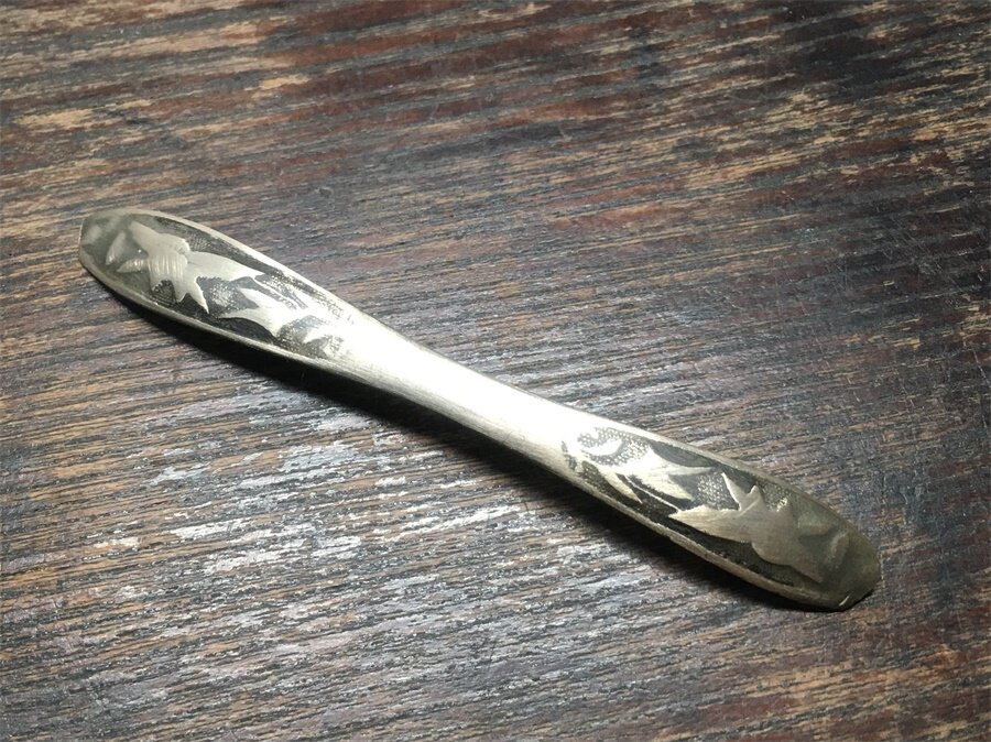 晚清民国苏州名楼款东万华元兹银双尖錾花发簪老首饰头饰银器保真