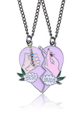 韩版好朋友字母爱心打火机锁骨链