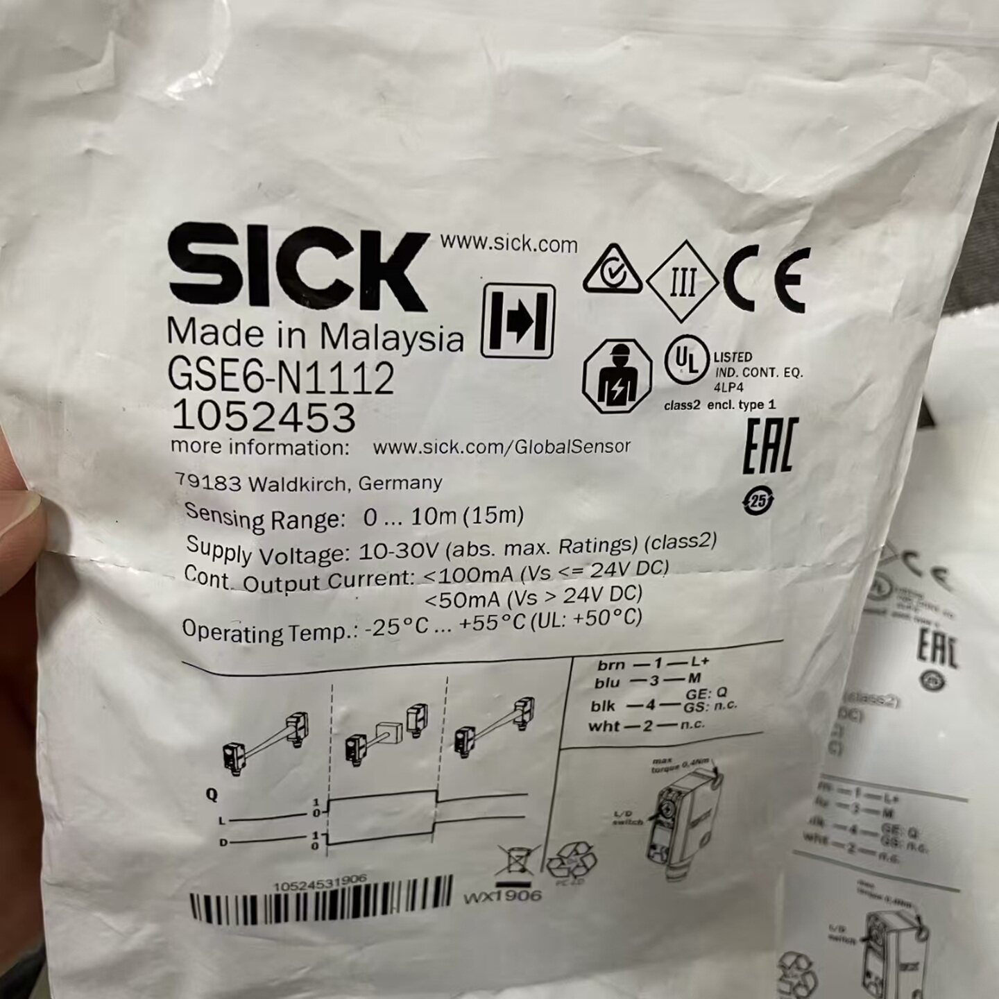 GSE6-N1112西克SICK对反射式光电传感器订货号：1052453全新现货