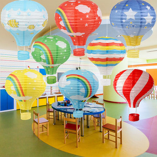 热气球纸灯笼新年春节日装饰商场超市幼儿园橱窗4S店美陈吊顶挂饰