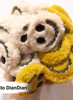 Hello DianDian 韩国小众设计师可爱少女毛茸ins笑脸发夹发绳