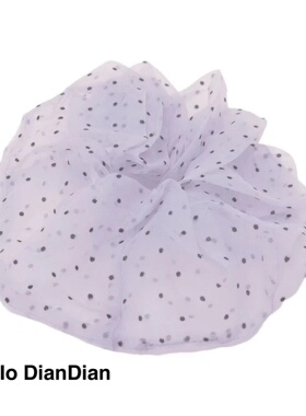 Hello DianDian 韩国小众设计师波点网纱百搭少女渡假风大肠发圈
