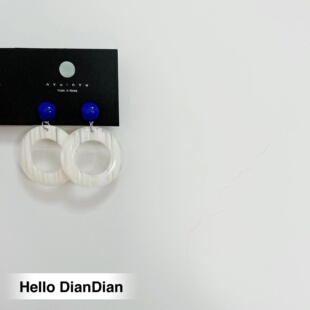 Hello DianDian 韩国小众设计师海边渡假风圆形纹理休闲ins耳环