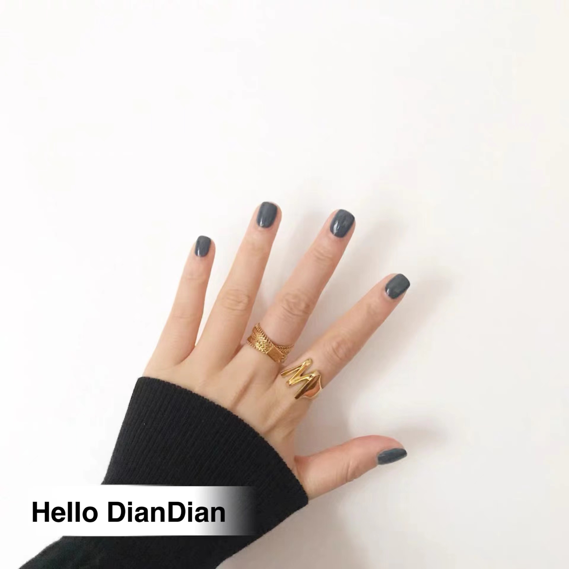 金属字母麻花复古百搭开口戒指