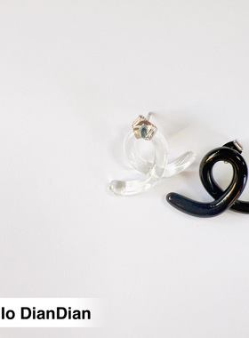 Hello DianDian 韩国小众设计师黑白色ins网红百搭耳环