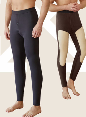 斯丽芬58248男士保暖裤秋冬新款加绒加厚抗寒护膝打底秋裤光面