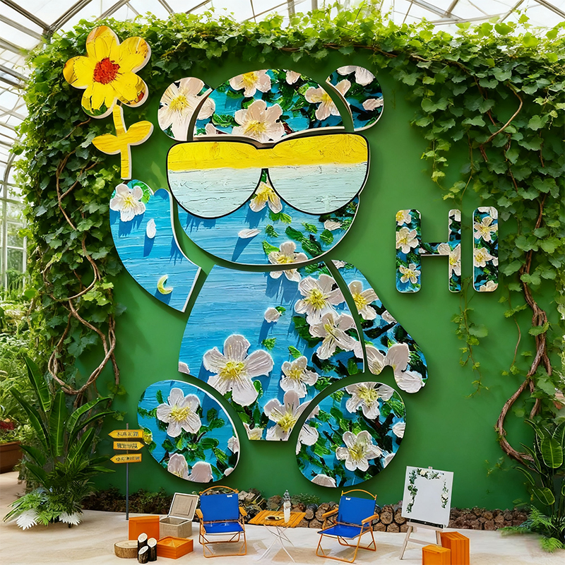 网红打卡拍照布置公仔暴力熊