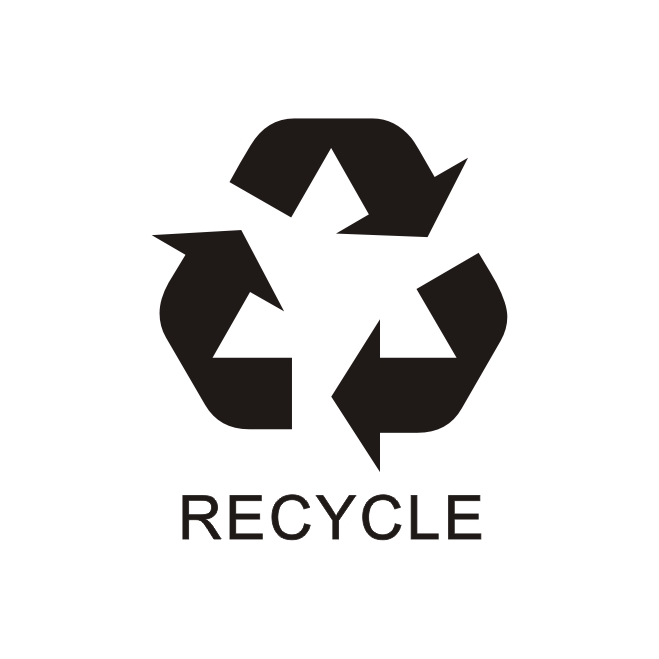 现货中号recycle循环标识贴 可回收利用透明贴 4*4CM(350个/30元)