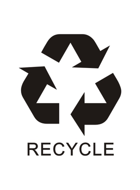 现货中号recycle循环标识贴 可回收利用透明贴 4*4CM(350个/30元)