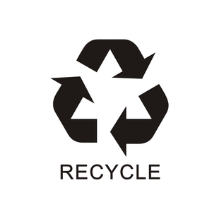 可回收利用透明贴 30元 350个 4CM 现货中号recycle循环标识贴