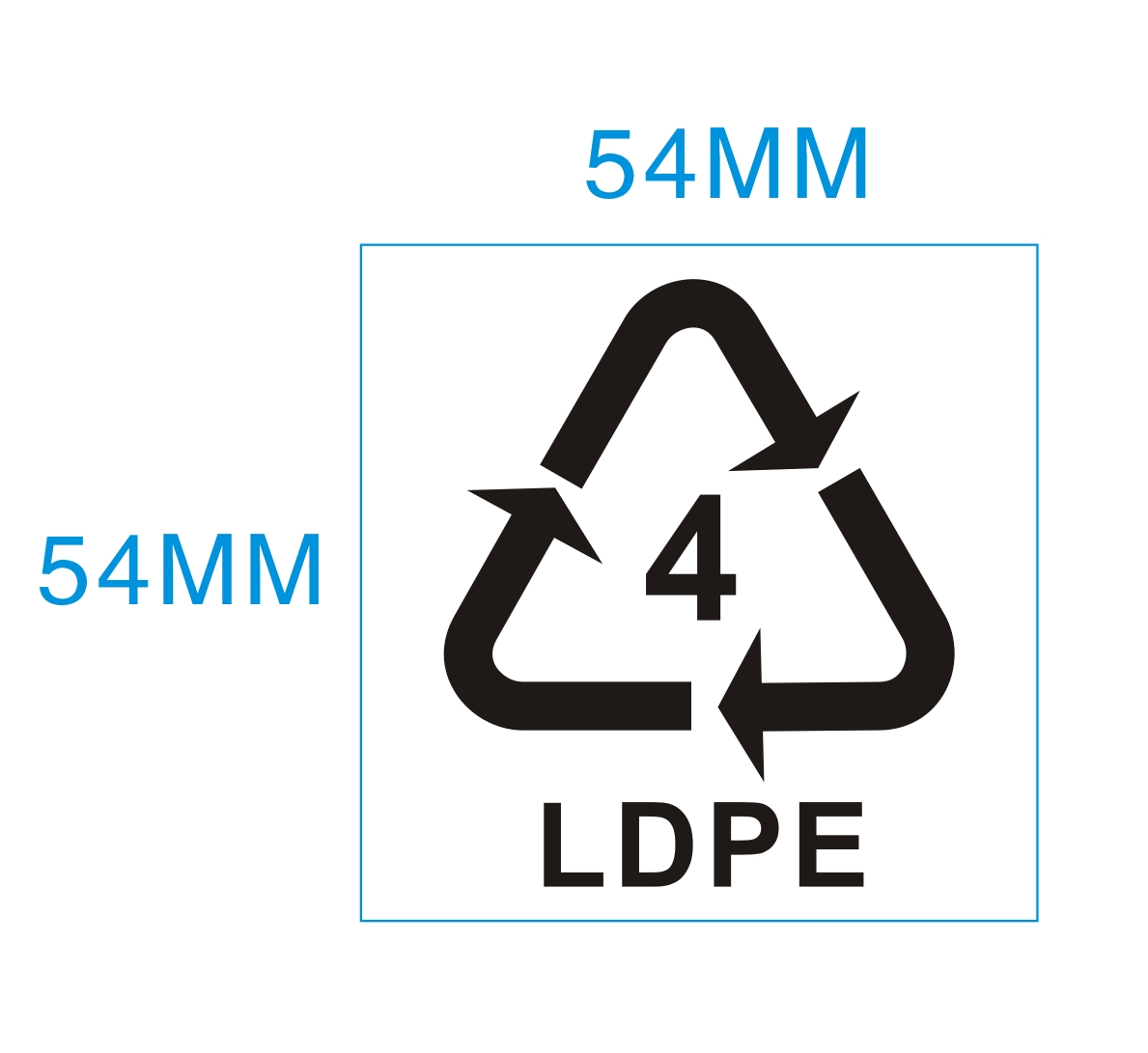 透明OPP包装袋用大号LDPE4环保标签贴4号可回收循环贴 200个/30元