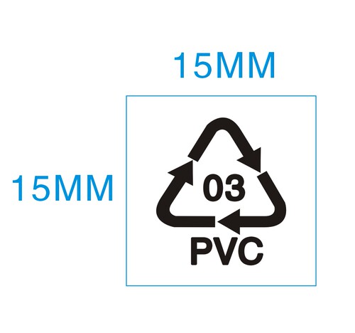 小号03PVC环保标 聚氯乙烯材料用可回收贴纸03循环贴 2340个/30元