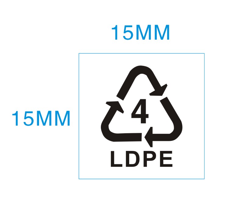 出口必贴 小号透明LDPE4可回收标贴塑料袋用4号环保贴2340个/30元
