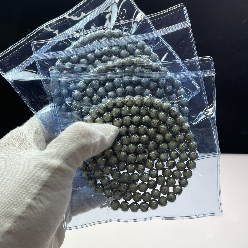一物一图 精挑留白8×8圆珠石玉料星月长串高抛120星月菩提正圆珠