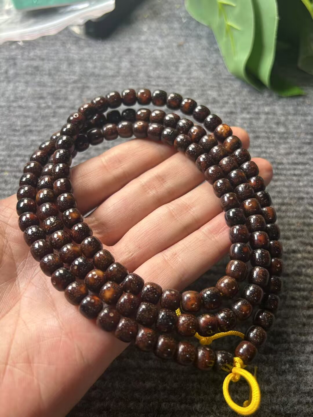 海南星月菩提子原生态虎皮玉化料7x8桶珠佛珠念珠文玩手链男女款0