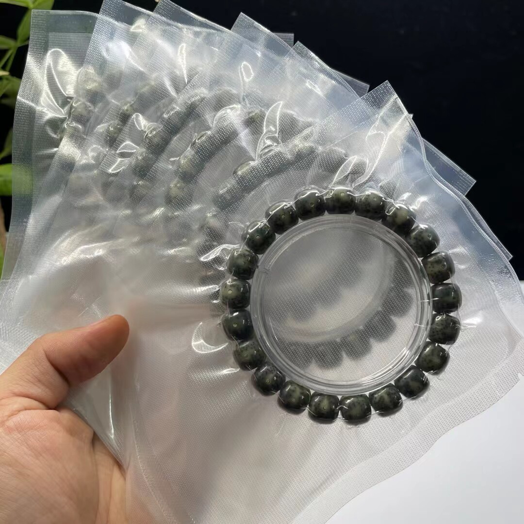 品相如图 所见即所得 海南菩提子星月石玉料原生态满绿正月11单圈
