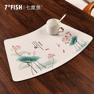 圆桌餐垫扇形中国风酒店家用餐桌垫高级感防水防油防烫隔热 新中式