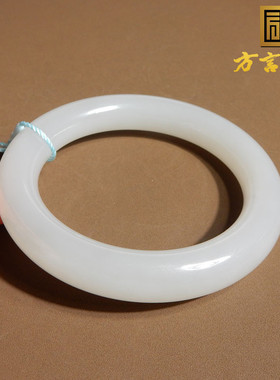 青海老料冰底白玉卡58mm正装手镯
