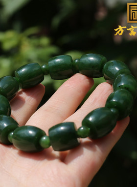 俄罗斯老料红皮碧玉13mm直切手串