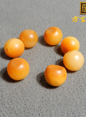 最后7颗方言和田玉特色唐河黄沁籽料卡10mm圆珠单珠吊坠DIY配饰R5