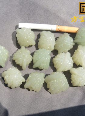 方言和田玉珍稀白色名品荔枝玉全手工精雕13颗玉核桃豪华大手持R