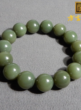 俄罗斯老坑粉青特细14M碧玉手串